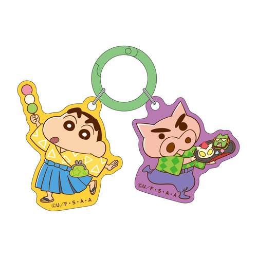 クレヨンしんちゃん 2連アクリルキーホルダー もちもち和菓子でひと